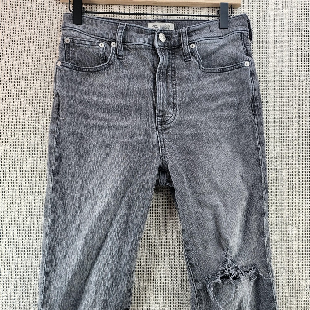 Madewell Jeans Womens 26 Gray The Perfect Vintage Jean Distressed Raw Hem